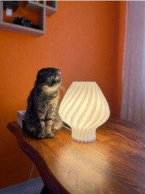 Resim Modern Ve Dekoratif Beyaz Gece Lambası Abajur Beyaz 