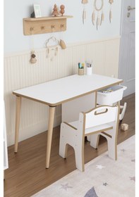 Resim 3 Çekmeceli Aktivite Masası Çocuk Masa Sandalye Seti Oyuncak Dolabı -tek Sandalyeli Çok Renkli 