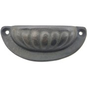 Resim Antika Tarz Dekoratif Pirinç Istiridye Tas Mobilya Kulbu - 37X87 Mm, Oksit - Lisinya 