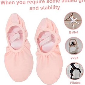 Resim BESPORTBLE Kızlar Küçük Bale Ayakkabıları Parmak Arası Nefes Alabilen Kanvas Parmak Arası Dans Ayakkabıları 37 