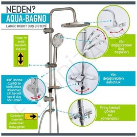 Resim Aqua Bagno Largo - Tepe Robot Duşu Seti - Krom 