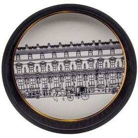 Resim Urban Desenli Yuvarlak Metal Tepsi, 37 Cm 