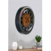 Resim Bahat Salon Ofis Duvar Saati Gri Metal Çerçeve 36 cm 