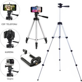 Resim Zamass 3110 Terazili Tripod Kamera Telefon Tutucu Ayarlanabilir 102Cm Uzunluk Monopod Youtuber 