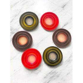 Resim Dekoratif Renklerde Güveç - Kahvaltılık - Sosluk - Mezelik - Atıştırmalık Seti 18 Parça 6 Kişilik 