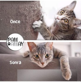 Resim Pawaway Kedi Eğitim Bandı Tek Yüz Yapışkanlı Tırmalama Caydırıcı Koltuk Mobilya Koruyucu Şeffaf 25 x 45 CM 4 Adet 