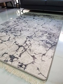 Resim Gri Beyaz Yatak Odası Halısı Dekhera W1001-2 - 120X180 / Dot Taban 