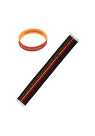 Resim Galatasaray Lisanslı Siyah Çizgili Şal Atkı Ve Sarı-kırmızı Bileklik Siyah 