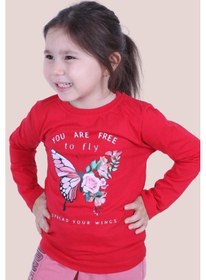 Resim Fyk Kids Kız Çocuk Uzun Kol Sweatshirt Kırmızı1 Kırmızı 