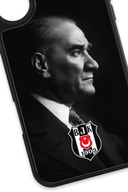 Resim Beşiktaş Büyük Atatürk Cam Telefon Kılıfı - iPhone 16 