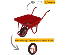 Resim Kanat C12 Kauçuk Dolgu Teker Parmak Jant Demonte El Arabası 1.20 mm Sac 