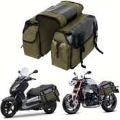 Resim Universal Motosiklet Sırt Çantası Büyük Kapasiteli Kanvas Yan Çantalar Bisiklet Bisiklet Motor Sırt Çantaları Yan Araç Çantası Harley Için Honda Için Suzuki Için Kawasaki Için 