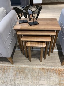 Resim Akset 4lü Ceviz Zigon Sehpa Eko 