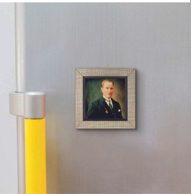 Resim Mustafa Kemal Atatürk Baskılı Mdf Magnet 7x7 346 