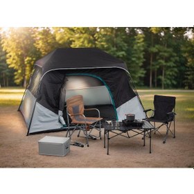 Resim Otomatik 6-8 Kişi Pencereli Çift Katmanlı Su Geçirmez Kamp Çadır Gri 
