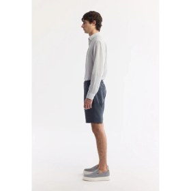 Resim AVVA Erkek Antrasit Beli Lastikli %100 Keten Relaxed Fit Şort B003732 