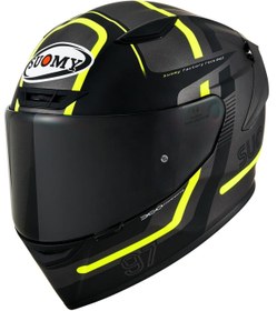 Resim Suomy Track-1 Kask Nınety Seven Gun Metal-yellow 