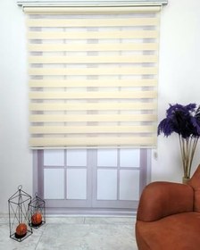 Resim BBB Düz Renk Stor Zebra Perde Sert Plastik Kasalı 120x200 Krem 