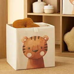 Resim Çocuk Odası Sevimli Kaplan Kutu 33 X 30 X 33 Cm 
