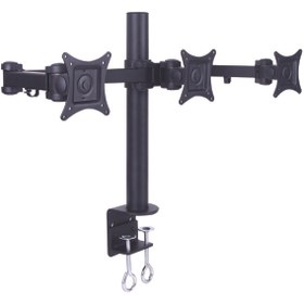 Resim Masa Destekli Üçlü Monitör Ve Tv Standı (kelepçeli) 13-24 Inç 