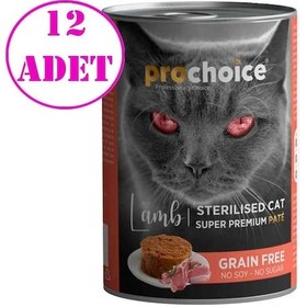 Resim Pro Choice Kuzu Etli Tahılsız Pate Kısır Kedi Konservesi 12 x 400 G 