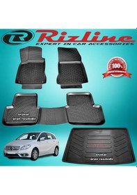 Resim Mercedes W246 3D Paspas + Bagaj Havuzu Siyah 2011 Sonrası Rizline N11.10977 