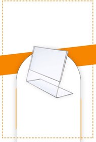 Resim Genel Markalar A7 L Tipi Yatay Masa Üstü 50'Li Paket / Şeffaf Pleksi Föylük / Broşürlük 
