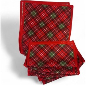 Resim Yılbaşı Temalı Runner Ve Amerikan Servis 6'lı Kırmızı 