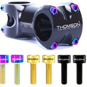 Resim 6 adet Titanyum Alaşımlı Bisiklet Gövde Vidası, M5x16/18mm, Renkli, Siyah, Evrensel Uyumlu, Bisiklet Gidonu Sabitleme Cıvataları, Yol MTB Masa Cıvatası, Açık Hava Bisiklet Parçaları 