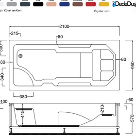 Resim Renkli Oturmalı Küvet | Jakuzi | Beylerbeyi | Sanacryl - 95x210 / Lacivert / 1 Kişilik 