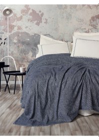 Resim Cotton Box Embrova Şönil Çift Kişilik Yatak Örtüsü/pike Takımı Loom Lacivert Lacivert 