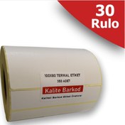 Resim 100X80 Termal Etiket | 30 Rulo Barkod Etiketi 