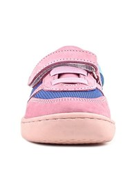 Resim Rakerplus Bob Hakiki Deri Mavi Pembe Barefoot Cırtlı Lastikli Bebek Sneaker Ayakkabı Pembe 