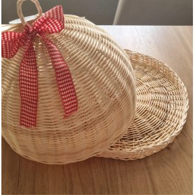 Resim Gamzenin Düşleri Rattan Hasır Kapaklı Kek Fanusu 