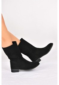 Resim Fox Shoes Siyah Süet Düz Taban Günlük Kadın Bot L726597702 Siyah-Süet 