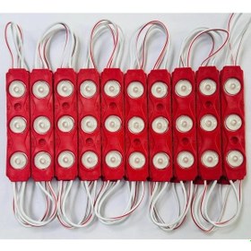 Resim Kırmızı Modül Mercekli 3 Ledli Kablolu Parmak Led 12 V 5 Adet 
