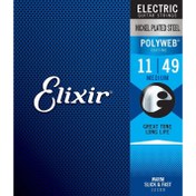 Resim Elixir 12100 Nickel Polyweb Medium Elektro Gitar Teli (11-49) 