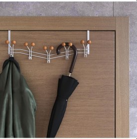 Resim Teknotel-Krom Teknotel 15'Li Kapı Arkası Askısı Metal+Ahşap Mat Beyaz Mg089 Diğer 