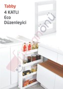 Resim Dükkanönü Tabby 4 Kat Raflı Tekerlekli Banyo Mutfak Düzenleyici Organizer ( Beyaz ) 