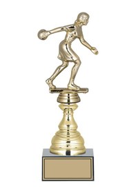 Resim Odak Kupa - Figürlü Kupalar - Bowling Kadın Figürlü Kupalar Fg-023 C - 28 Cm Altın - Beyaz 