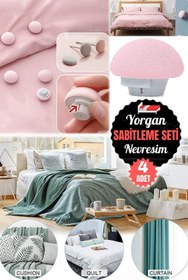 Resim Munico 4 Adet Yorgan Battaniye Klipsi ve Düğme Seti Yatak Odası Düzenlemelerinizde Şıklık ve Pratiklik İğne 