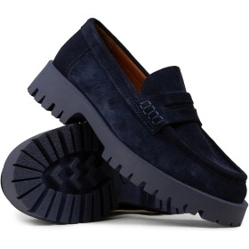 Resim Deery Kadın Hakiki Süet Lacivert Loafer Ayakkabı - 02034ZLCVC01 