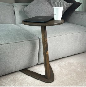 Resim Furnirem Masif Çam Ahşap Z Sehpa Kanepe Yanı Modern Sehpa 40x55 Cm Koyu Ceviz 