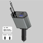 Resim Gaojunshop01 4ü1 66w 180 Ayar Otomatik Araç Şarj Cihazı Pd Qc3.0 Type C İphone Uyumlu Kablolu 