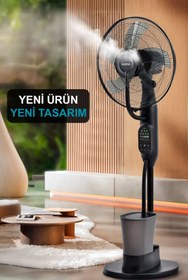 Resim The Wlue Uzaktan Kumandalı Buzlu Vantilatör Buharlı 3L Nemlendirici Fan Zaman Ayarlı Ultra Sessiz Tekerlekli 