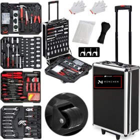 Resim München 187 Parça Aliminyum Tekerlikli Alet Çantası 