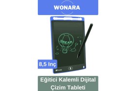 Resim Wonara 8,5 İnç Grafik Tablet Eğitici Kalemli Silinebilir Not Çizim Panosu Taşınabilir Kullanım 