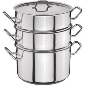 Resim Buharlı Pişirme Seti, 1 Adet 32x19 Cm Tencere, 2 Adet 32x15 Cm Süzgeç Tencere 