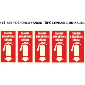 Resim İnterform Interform Fosforlu Yangın Söndürücü Levhası 5’li Set 