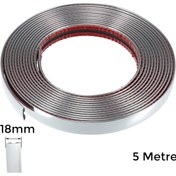 Resim SortGarage Tiger Marketing Yapışkanlı Nikelaj Şerit Bant Çıta 18mm 5 Metre Krom 